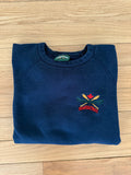 90's NAVY EMBROIDERED BEAVER CANOE VINTAGE SWEATSHIRT