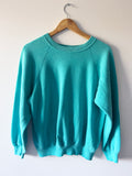 TEAL PLAIN RAGLAN VINTAGE SWEATSHIRT