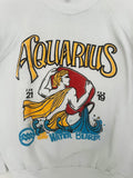 RARE 80'S VINTAGE AQUARIUS WHITE RAGLAN SWEATSHIRT