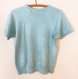 80'S BABY BLUE SHORT SLEEVED VINTAGE SWEATSHIRT