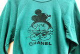 TEAL MICKEY + CHANEL RAGLAN VINTAGE SWEATSHIRT