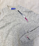 Upcycled Cherry Blossom Pink + Gray Hand Embroidered Vintage Sweatshirt