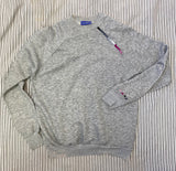 Upcycled Cherry Blossom Pink + Gray Hand Embroidered Vintage Sweatshirt