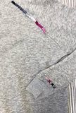 Upcycled Cherry Blossom Pink + Gray Hand Embroidered Vintage Sweatshirt