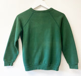KIDS KELLY GREEN WHITE FLOCKED BEAVER CANOE OMER STRINGER VINTAGE SWEATSHIRT