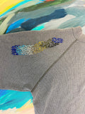 Grey St. Tropez Hand Embroidered Vintage Sweatshirt