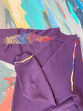 Hawaii Purple Hand Embroidered Vintage Sweatshirt