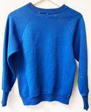 Royal Blue Totem  Hand Embroidered Vintage Sweatshirt