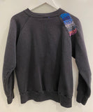 Faded Black 80's Upcycled Hand Embroidered Vintage Sweatshirt
