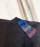 Faded Black 80's Upcycled Hand Embroidered Vintage Sweatshirt