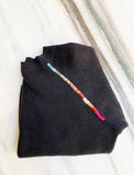Faded Black 80's Upcycled Hand Embroidered Vintage Sweatshirt