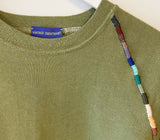 Military Green Hand Embroidered Vintage Sweatshirt