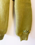 Military Green Hand Embroidered Vintage Sweatshirt