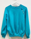 Teal Hand Embroidered Vintage Sweatshirt