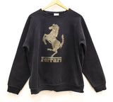 FERRARI BLACK RAGLAN VINTAGE SWEATSHIRT