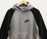 BLACK + GREY NIKE HOODIE VINTAGE SWEATSHIRT