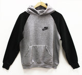BLACK + GREY NIKE HOODIE VINTAGE SWEATSHIRT