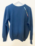 Upcycled Navy Hand Embroidered Vintage Sweatshirt