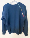 Upcycled Navy Hand Embroidered Vintage Sweatshirt