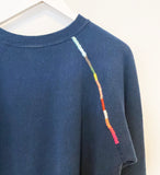 Upcycled Navy Hand Embroidered Vintage Sweatshirt