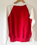 80's RED & WHITE COLOR BLOCKED RAGLAN VINTAGE SWEATSHIRT