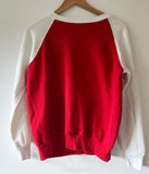 80's RED & WHITE COLOR BLOCKED RAGLAN VINTAGE SWEATSHIRT