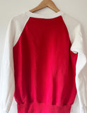 80's RED & WHITE COLOR BLOCKED RAGLAN VINTAGE SWEATSHIRT