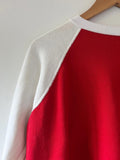 80's RED & WHITE COLOR BLOCKED RAGLAN VINTAGE SWEATSHIRT