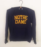 NAVY BLUE NOTRE DAME VINTAGE HOODIE SWEATSHIRT