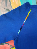 Royal Blue Totem  Hand Embroidered Vintage Sweatshirt