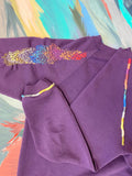 Hawaii Purple Hand Embroidered Vintage Sweatshirt