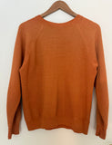 70’s FADED BURNT ORANGE RAGLAN VINTAGE SWEATSHIRT - M