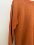 70’s FADED BURNT ORANGE RAGLAN VINTAGE SWEATSHIRT - M