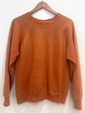 70’s FADED BURNT ORANGE RAGLAN VINTAGE SWEATSHIRT - M