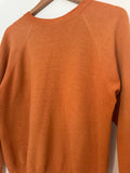 70’s FADED BURNT ORANGE RAGLAN VINTAGE SWEATSHIRT - M