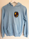 80'S FADED BABY BLUE GERMAN MOTOR WORKS PORSCHE SAN CARLOS VINTAGE HOODIE SWEATSHIRT