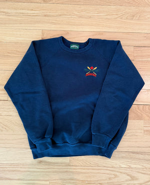 90's NAVY EMBROIDERED BEAVER CANOE VINTAGE SWEATSHIRT
