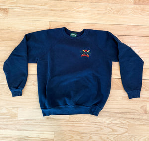 90's NAVY EMBROIDERED BEAVER CANOE VINTAGE SWEATSHIRT