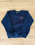90's NAVY EMBROIDERED BEAVER CANOE VINTAGE SWEATSHIRT