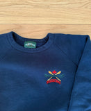 90's NAVY EMBROIDERED BEAVER CANOE VINTAGE SWEATSHIRT