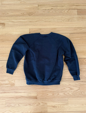 90's NAVY EMBROIDERED BEAVER CANOE VINTAGE SWEATSHIRT