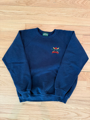 90's NAVY EMBROIDERED BEAVER CANOE VINTAGE SWEATSHIRT
