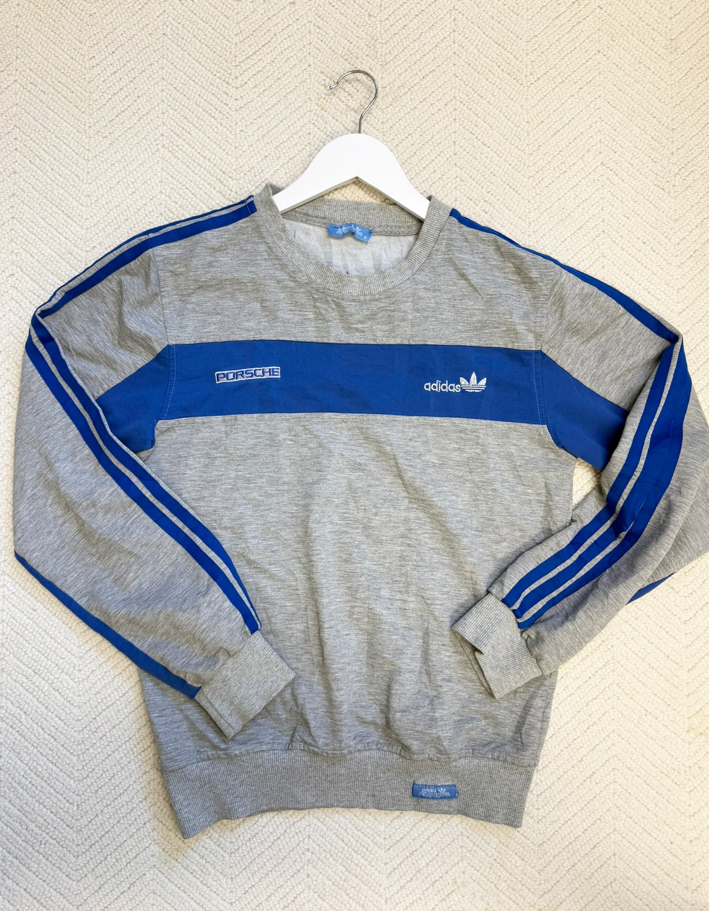 80's PORSCHE + ADIDAS BLUE RACING VINTAGE SWEATSHIRT
