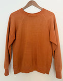 70’s FADED BURNT ORANGE RAGLAN VINTAGE SWEATSHIRT - M