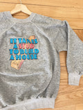 GREY 'IT TAKES A STUD TO BUILD A HOUSE' VINTAGE SWEATSHIRT - S