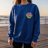 80'S VUARNET FRANCE ICONIC LOGO WHITE RAGLAN VINTAGE NAVY SWEATSHIRT - M/L