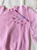 Kids' Faded Pink 80's Hand Embroidered Vintage Sweatshirt - S