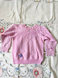 Kids' Faded Pink 80's Hand Embroidered Vintage Sweatshirt - S