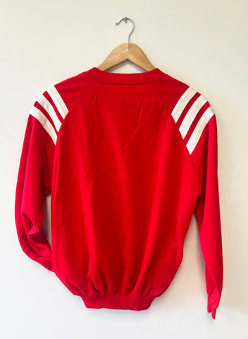 80's RED & WHITE STRIPED ZIPPER RAGLAN VINTAGE SWEATSHIRT – vintage  sweatshirt