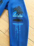 COBALT BLUE 80'S CALIFORNIA PALM TREE WITH MOON VINTAGE SWEATSHIRT - S/M